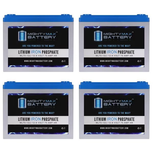 12V 75AH Lithium Replacement Battery compatible with Viva GP24 - 4PK, Mighty Max Battery, Mfr#: MAX4010902